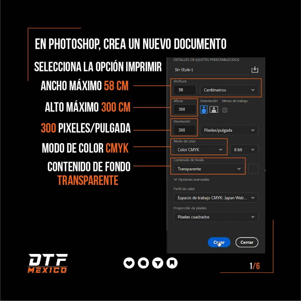 preparar archivo para dtf en photoshop 5 pasos