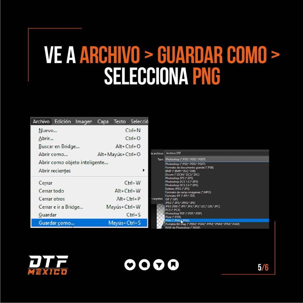 preparar archivo para dtf en photoshop 5 pasos