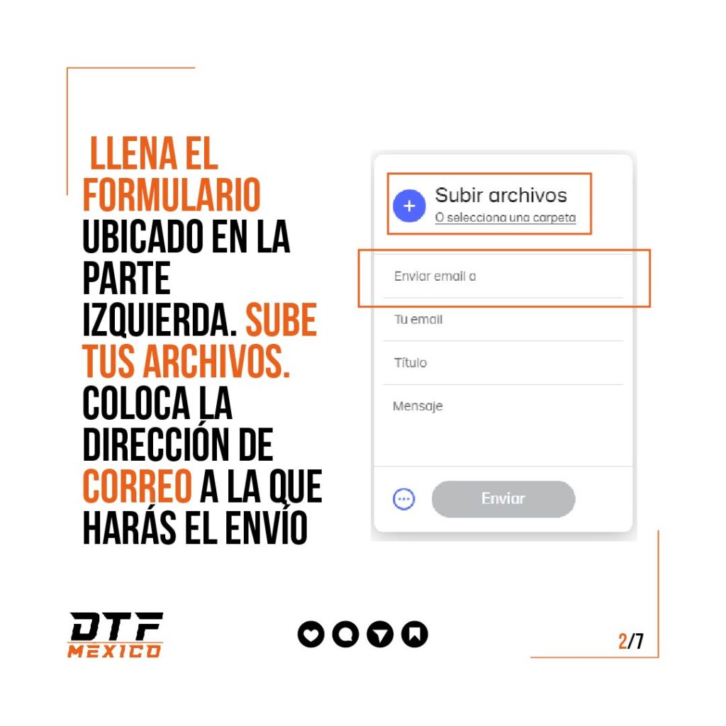 Como enviar un archivo muy grande para DTF