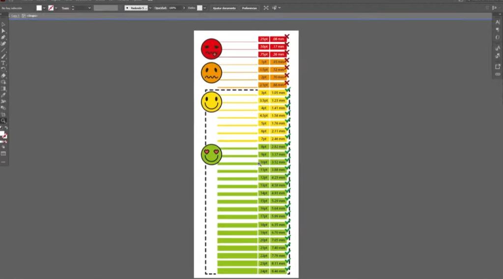 Grosores correctos en DTF UV: Prueba Impresa